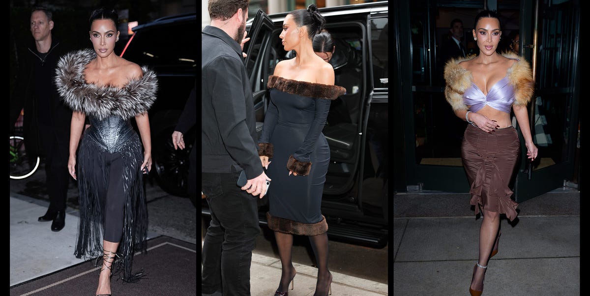 Kim Kardashian Keeps Wearing Fur Accents in New York City