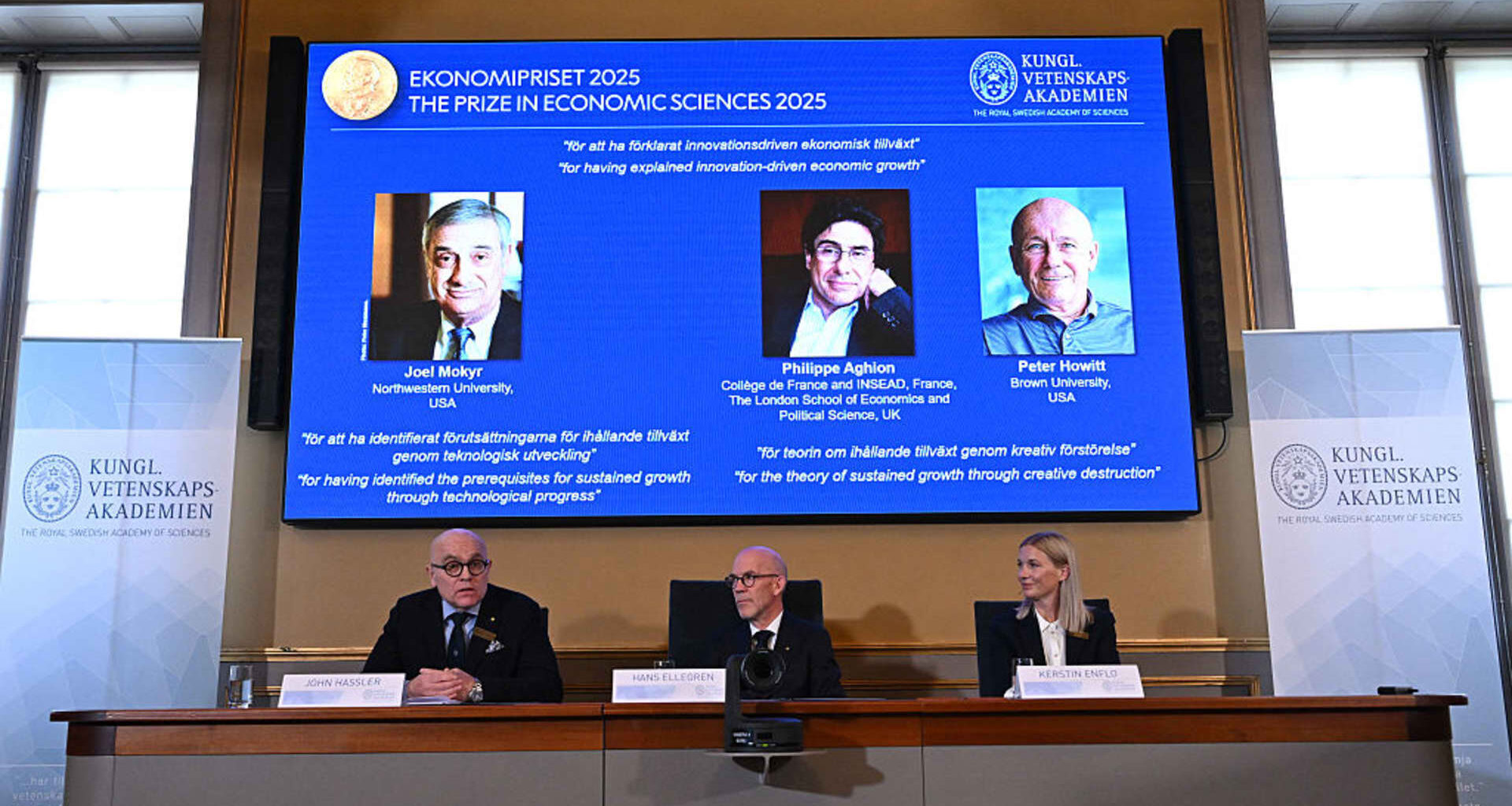 Trio win 2025 Nobel economics prize for work on innovation and 'creative destruction'