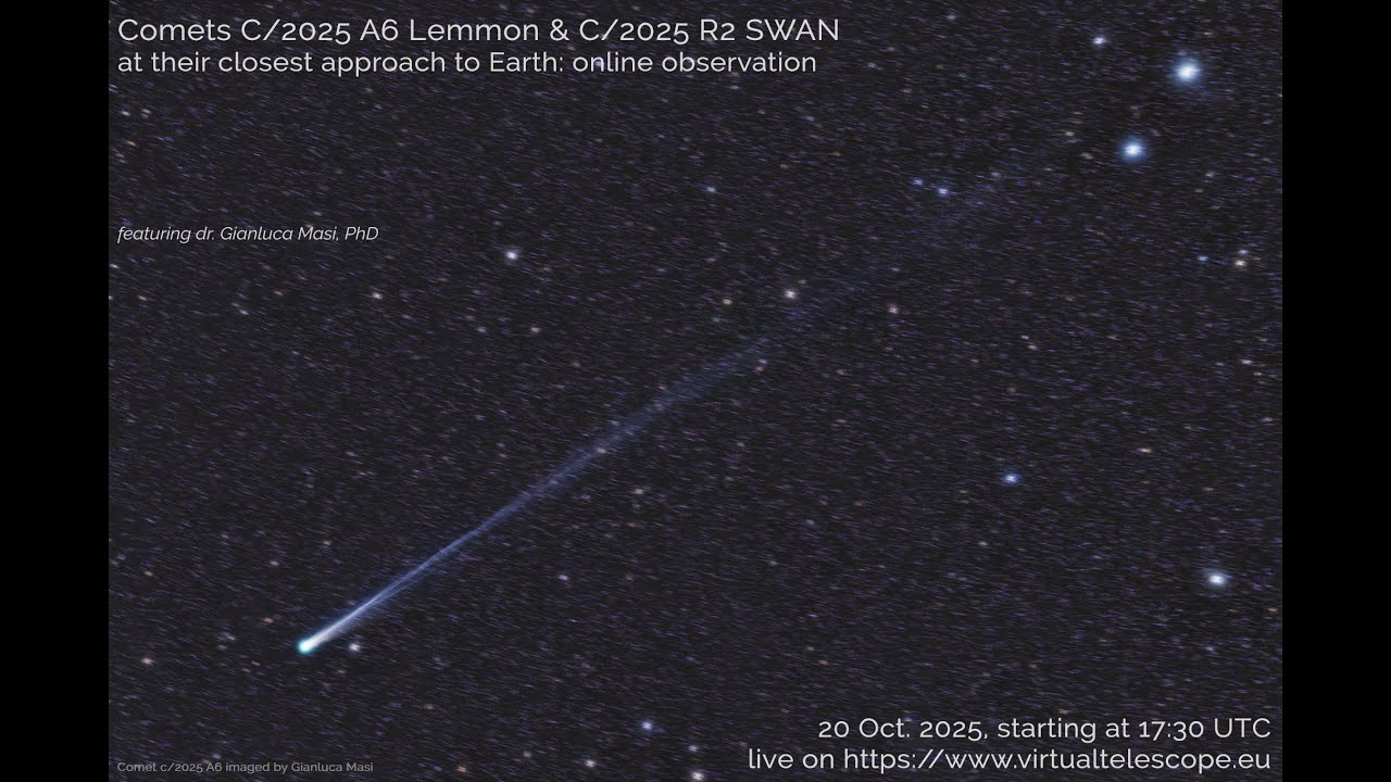 Comets C/2025 A6 Lemmon & C/2025 R2 SWAN at their closest approach to Earth – online observation - YouTube