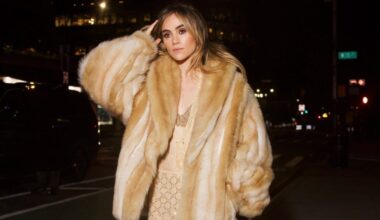 Suki Waterhouse Wears a Crystal Bra and Cropped Fur Coat in NYC