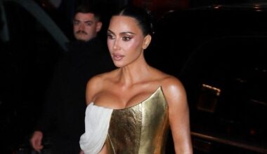 Kim Kardashian Wears Goddess-Like Ensemble to 45th Birthday Party
