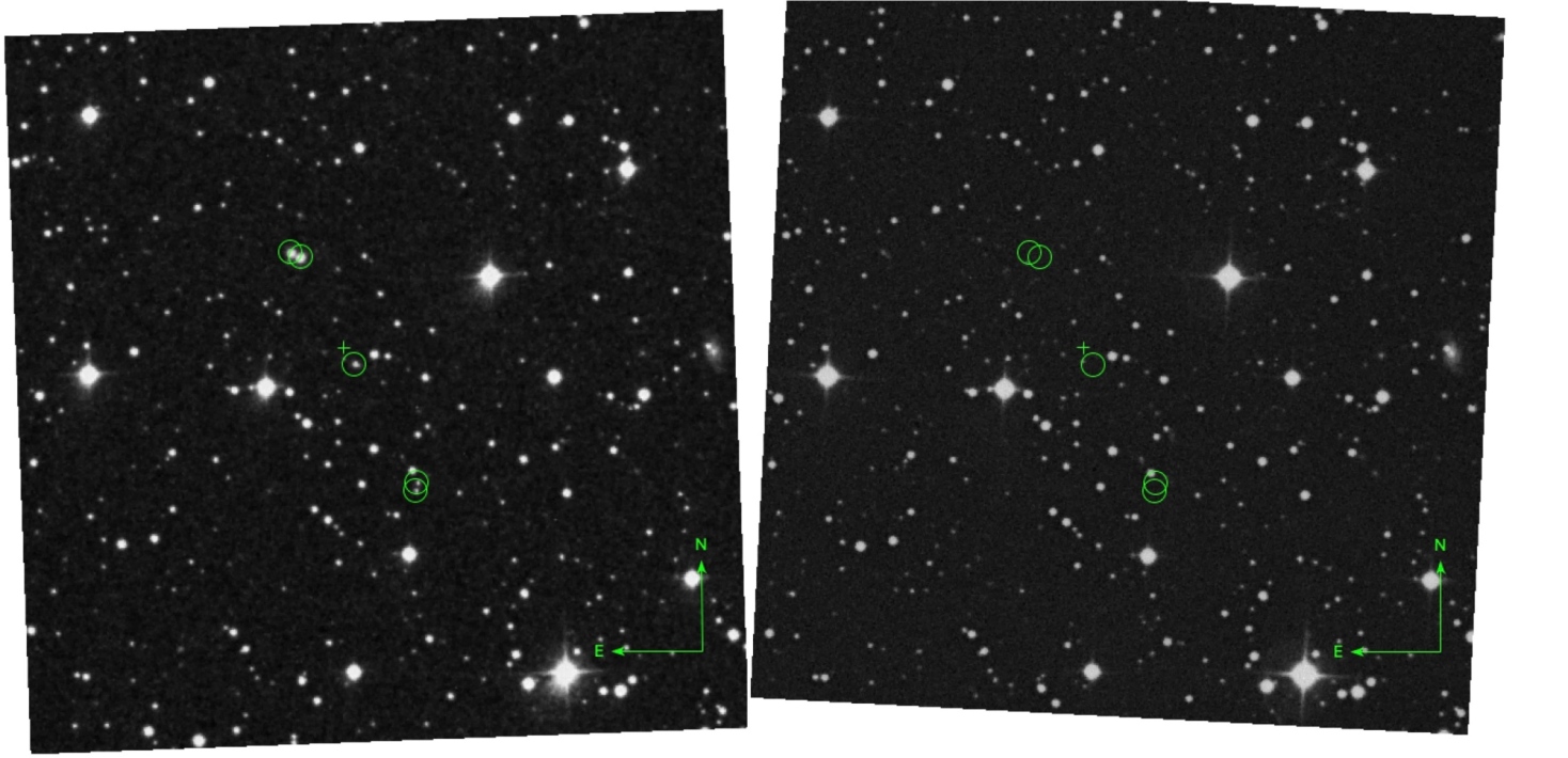 Comparison between two astronomical plates