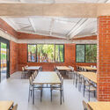 Retrofit of Santa Maria School / Carvalho Terra Arquitetos - Interior Photography, Dining room, Brick