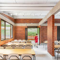 Retrofit of Santa Maria School / Carvalho Terra Arquitetos - Interior Photography, Dining room, Wood, Brick