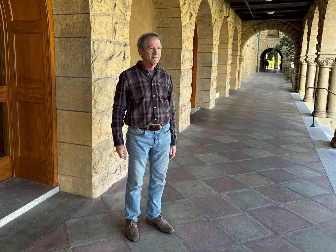 David Relman, a professor of microbiology and immunology, poses at Stanford University in Stanford, California, on October 14.