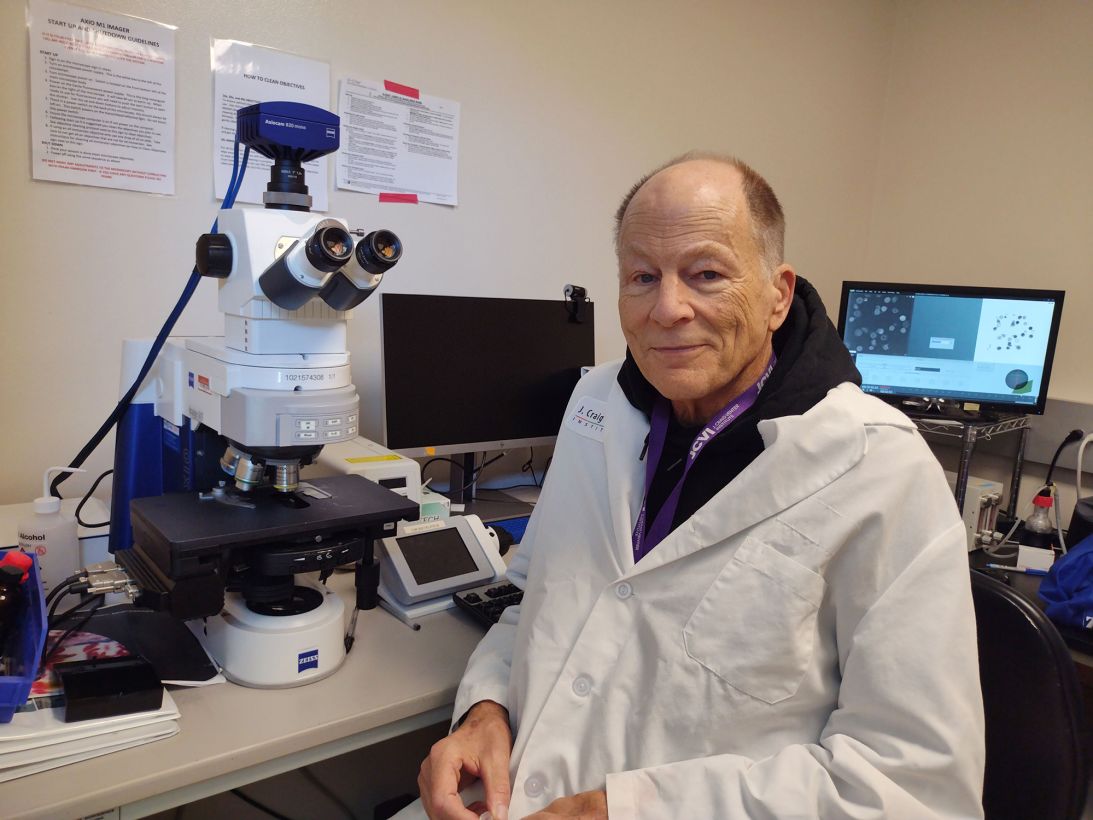 John Glass, a professor and leader of the La Jolla, California-based J. Craig Venter Institute’s Synthetic Biology Group, poses for a portrait at his lab on October 15.