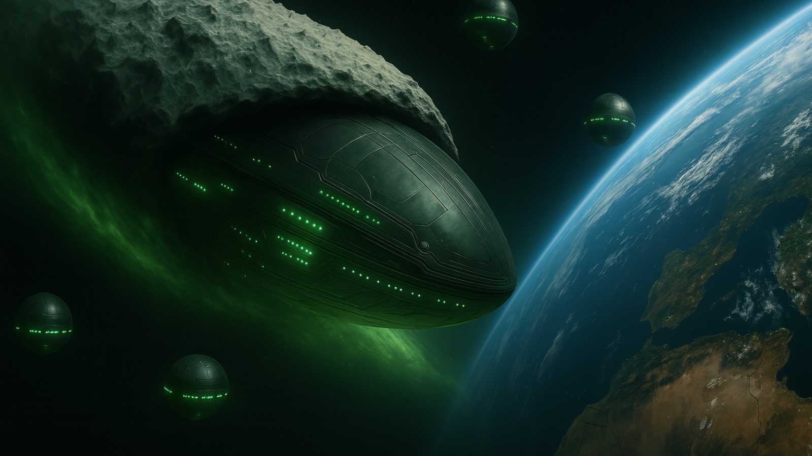 asteroid being nuked in space