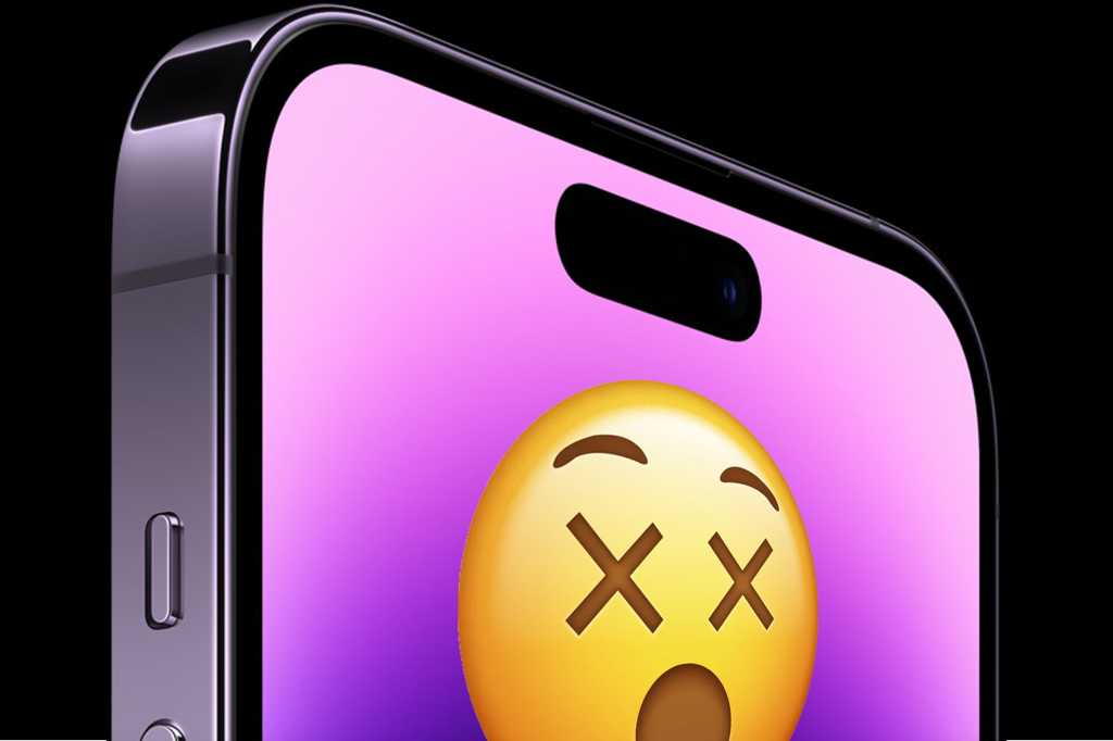 iPhone with dizzy face dead emoji