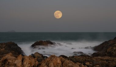 the moon over the ocean