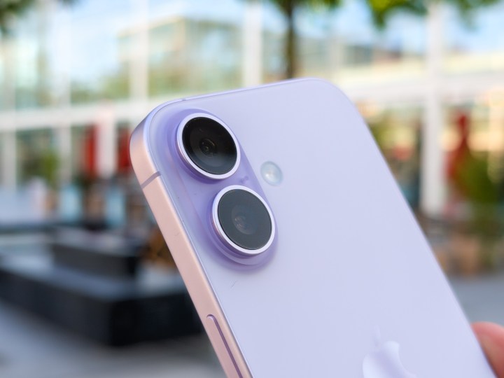 Camera on the Apple iPhone 17 in lavender purple