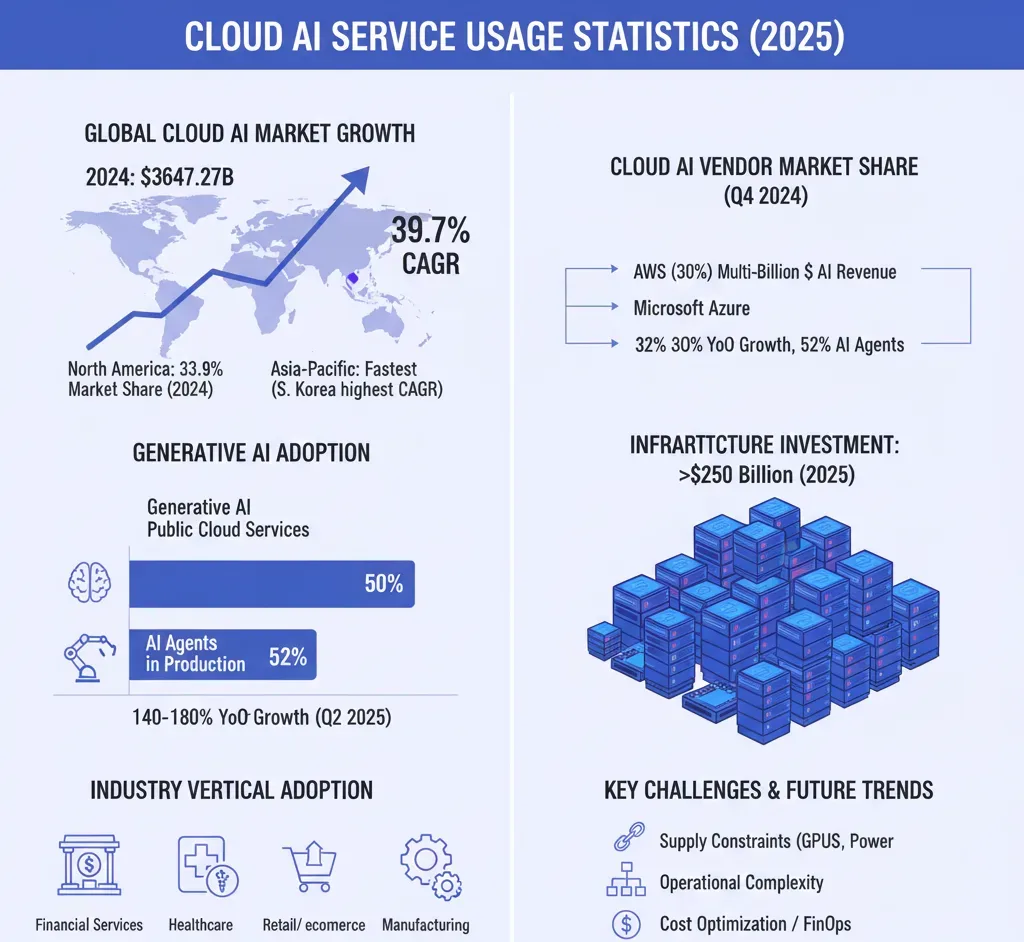 Cloud AI Service Usage Statistics (2025)