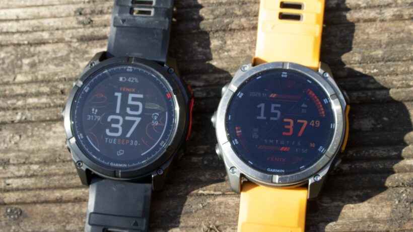Garmin Fenix 8 Pro MicroLED (left) and AMOLED (right)
