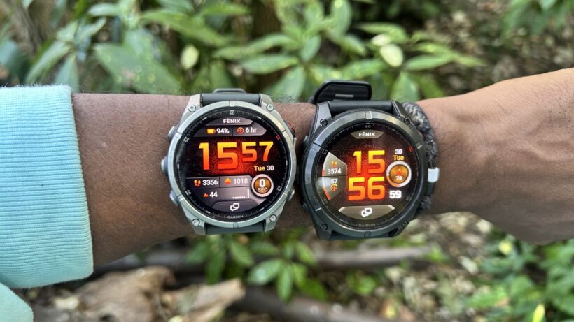 Garmin Fenix 8 Pro AMOLED (left) and MicroLED (right)