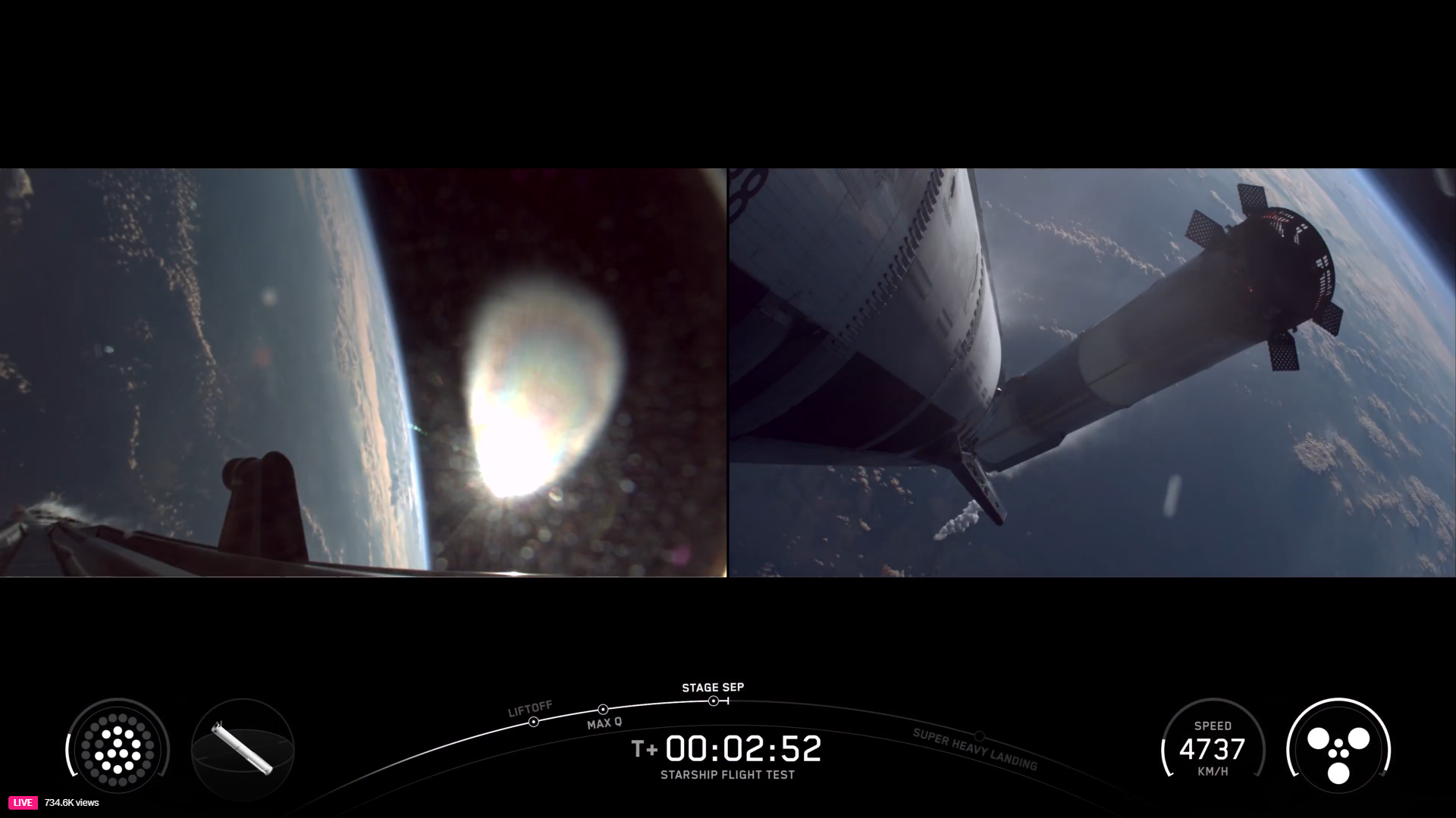 Starship flight 11 stage separation