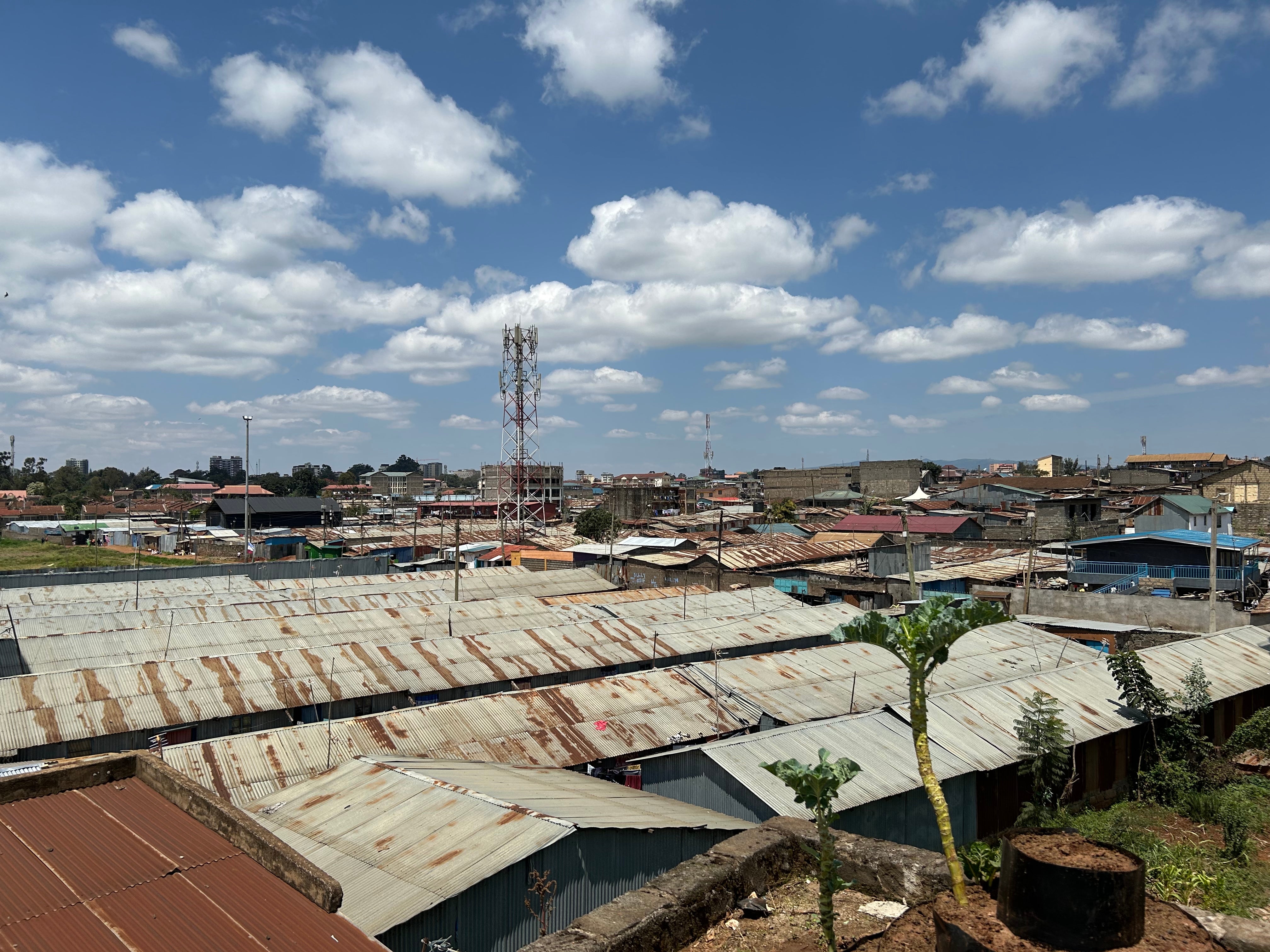 In 2019 some 200 informal settlements - such as Kawangare, pictured - occupied only around 6 per cent of Nairobi's land, but held some 60 per cent of the city's population