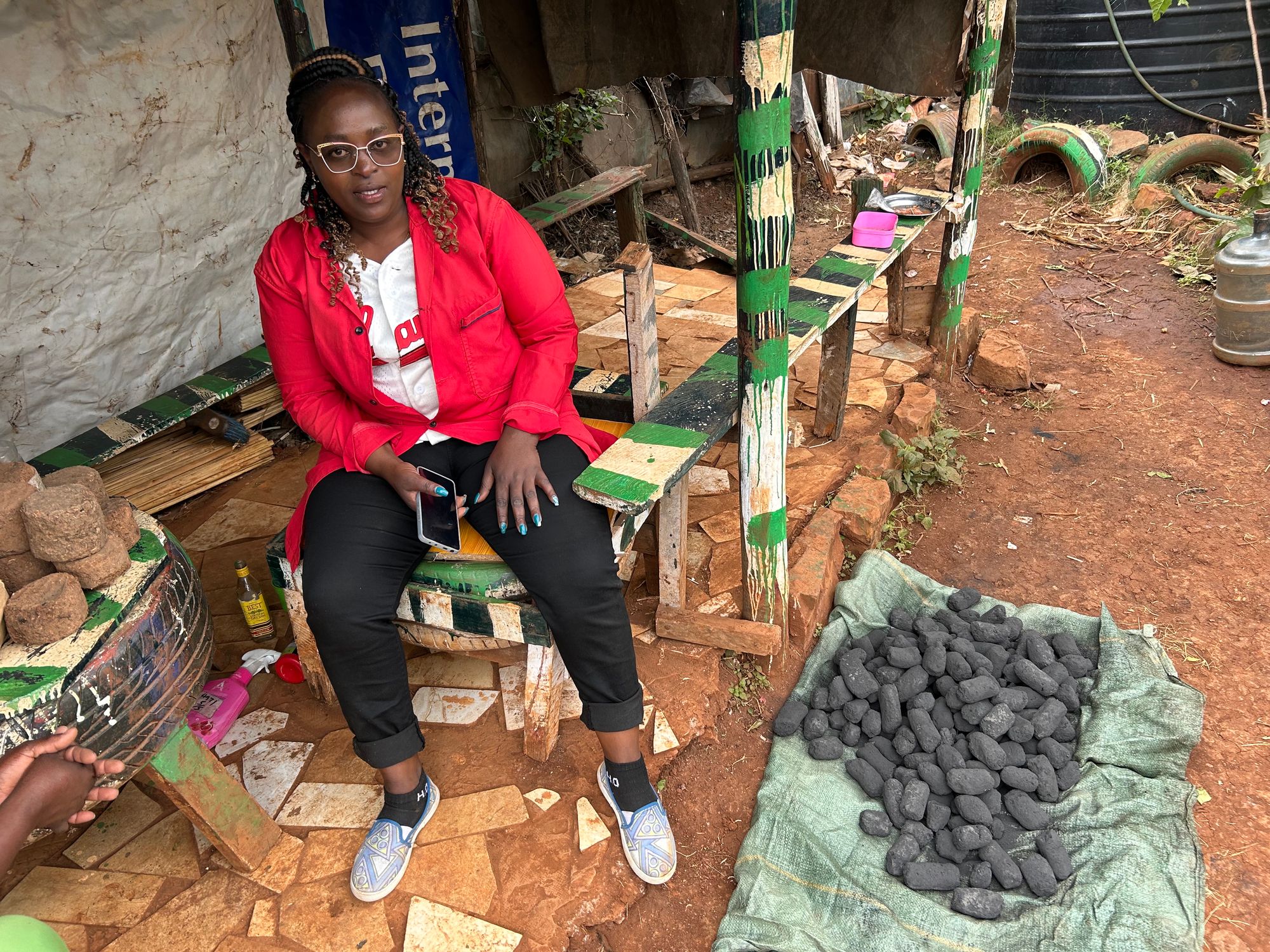 Rosemary, who makes briquettes to sell, says that she hopes one day a Good Samaritan might come and rescue her and her family from Korogocho