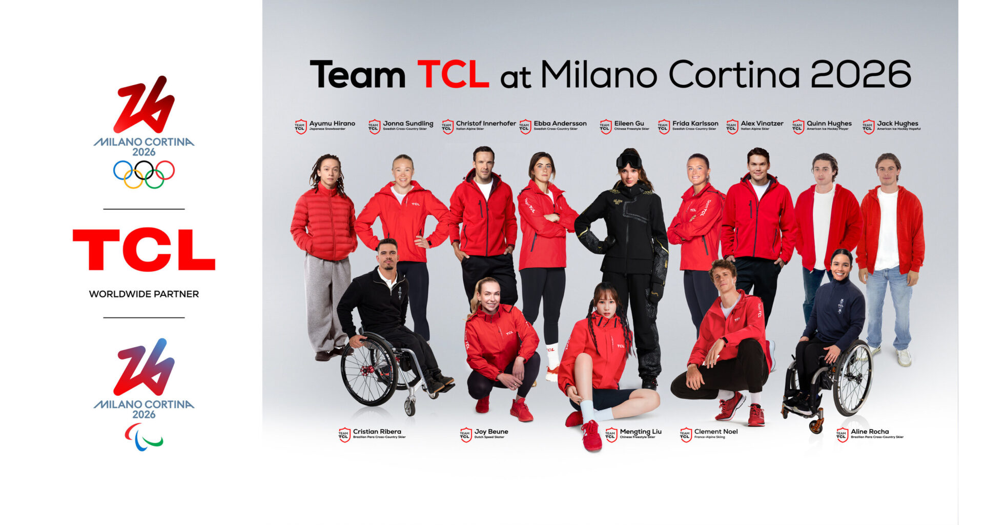 TCL Announces Winter Sports Athletes Joining Team TCL, Embodying the Spirit of "Inspire Greatness"