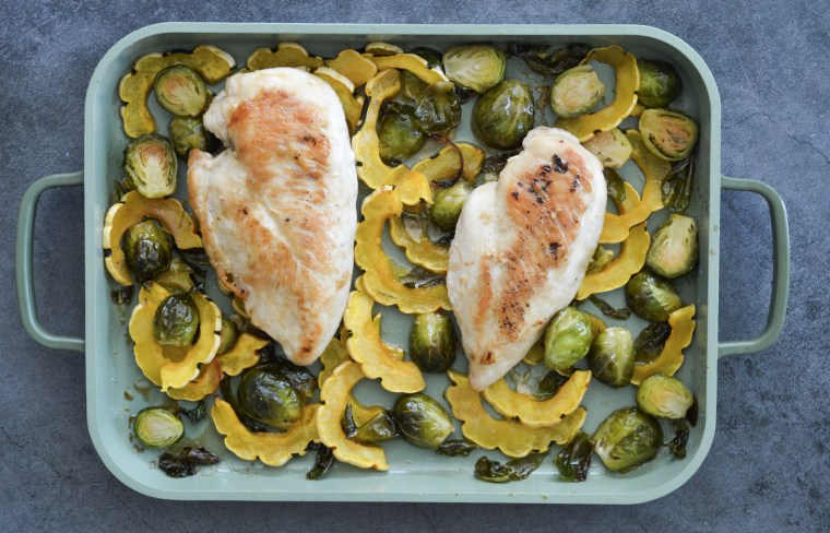 Sheet-Pan Maple Dijon Chicken & Fall Veggies from Start TODAY app