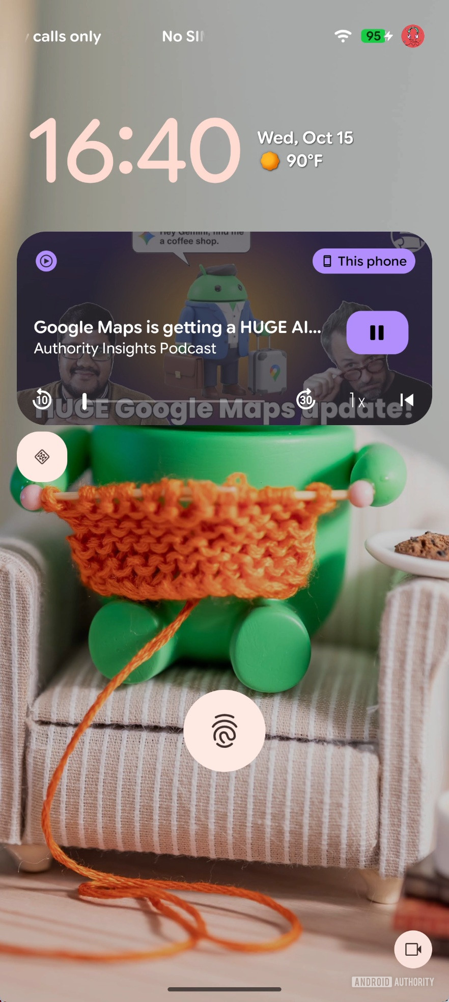 Media player notification on lock screen in Android 16 QPR2 Beta 3