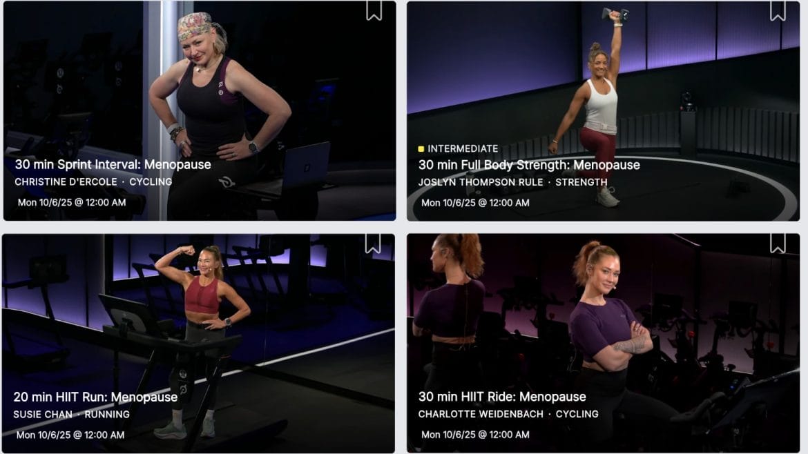 Peloton Menopause Collection Classes