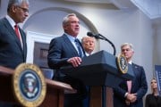 Health and Human Services Secretary Robert F. Kennedy Jr. speaks inside the Roosevelt Room on May 12, 2025 at the White House.