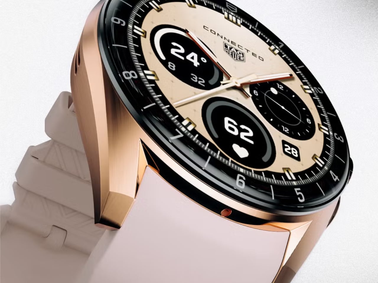 TAG Heuer Connected Calibre E5 luxury smartwatch with steel case and custom racing dial interface
