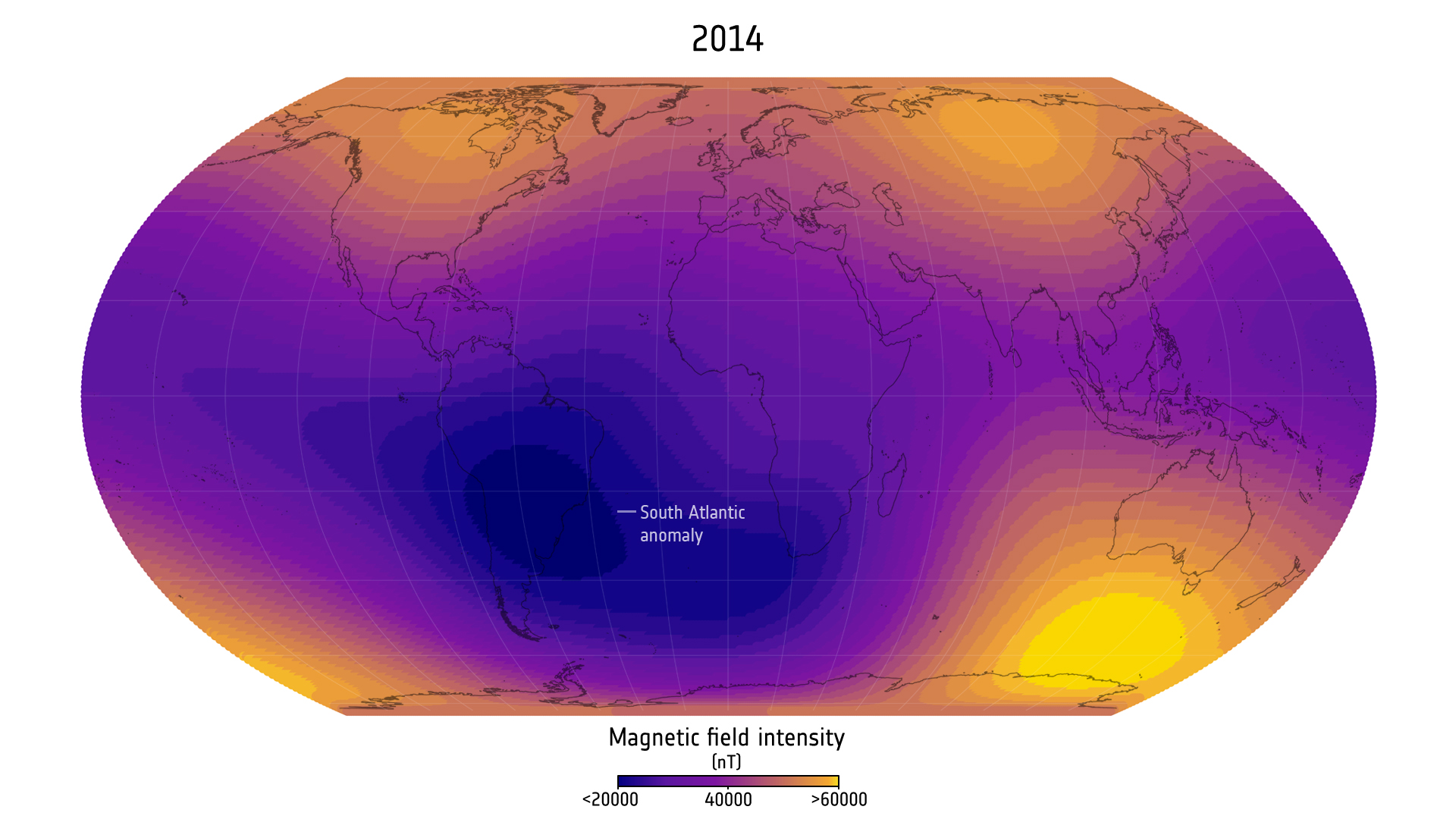 two purple and orange maps of earth