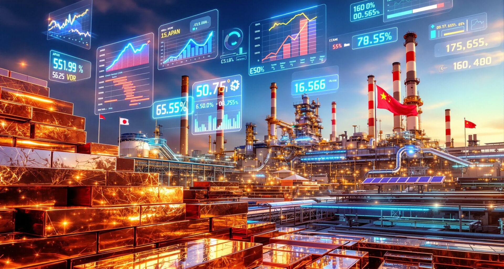 Futuristic factory illustrating sustainable copper processing fees.