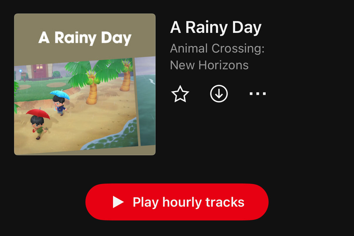 A screenshot of a new button added to the Nintendo Music app.