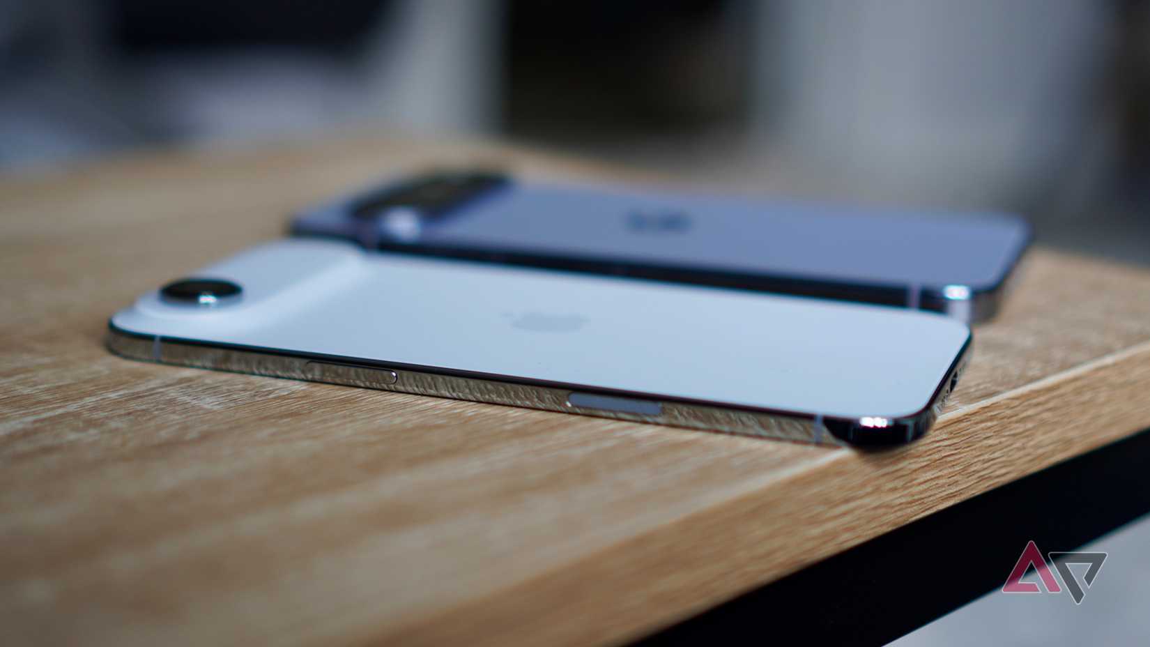 The side of the Apple iPhone Air and Google Pixel 10 Pro XL