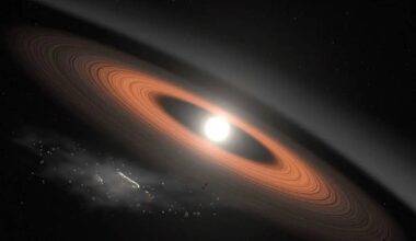 Artist’s Rendering Of A White Dwarf Surrounded By A Ring Of Debris, With An Asteroid Breaking Up Under The Gravity Of The Star