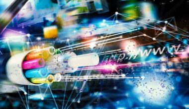 Colourful cable with overlaid graphics to indicate speed.