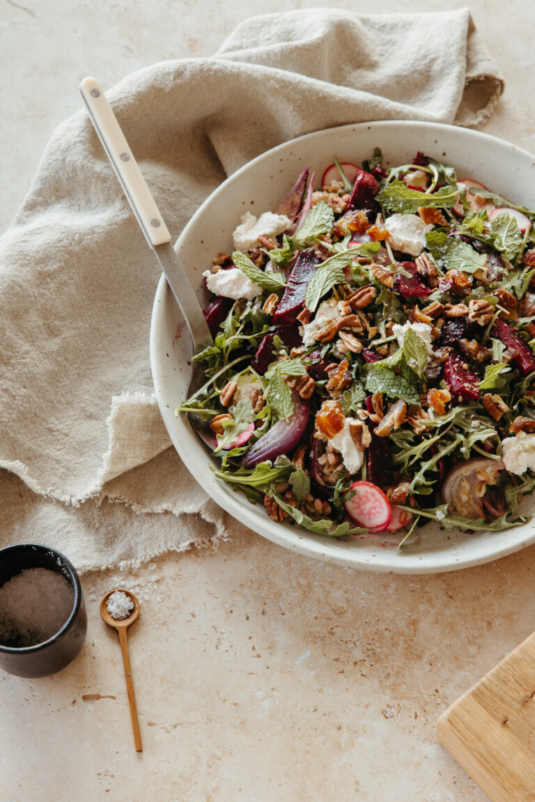 beet farro goat cheese salad