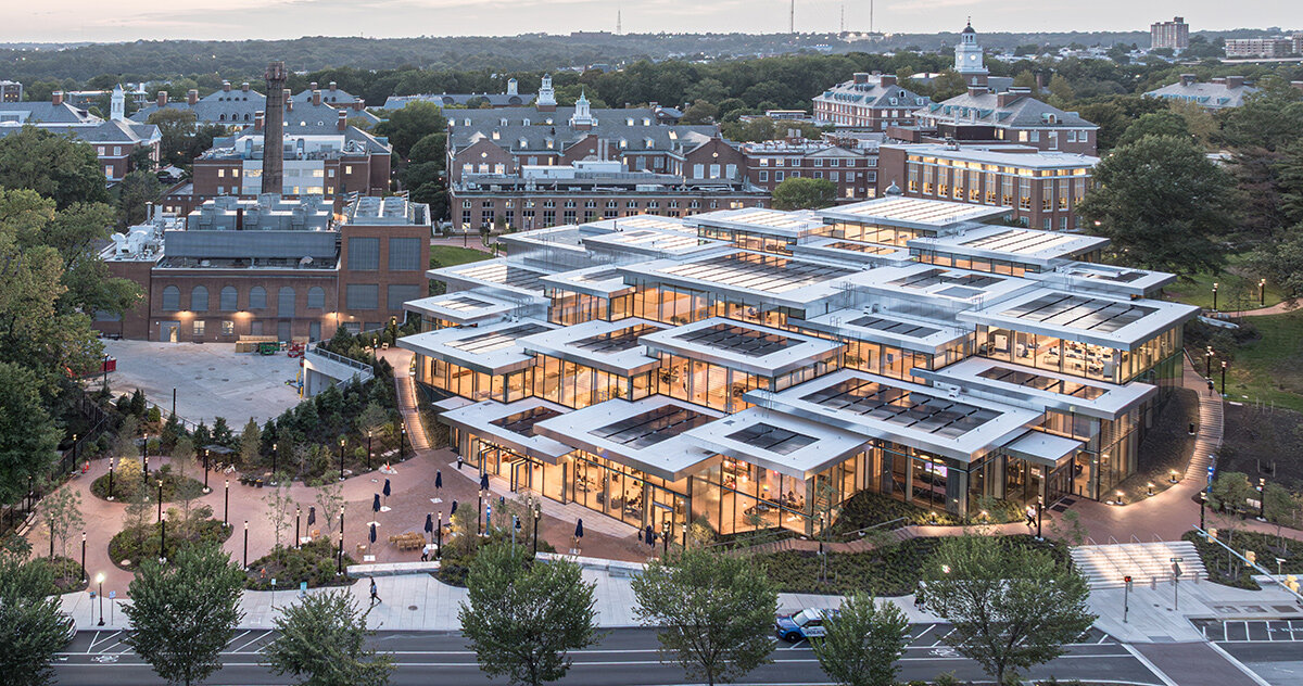 bjarke ingels' johns hopkins center is a 'climbing village' of boxes