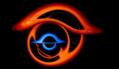 A NASA simulation of a black hole binary (Credit : NASA’s Goddard Space Flight Center/Jeremy Schnittman and Brian P. Powell)