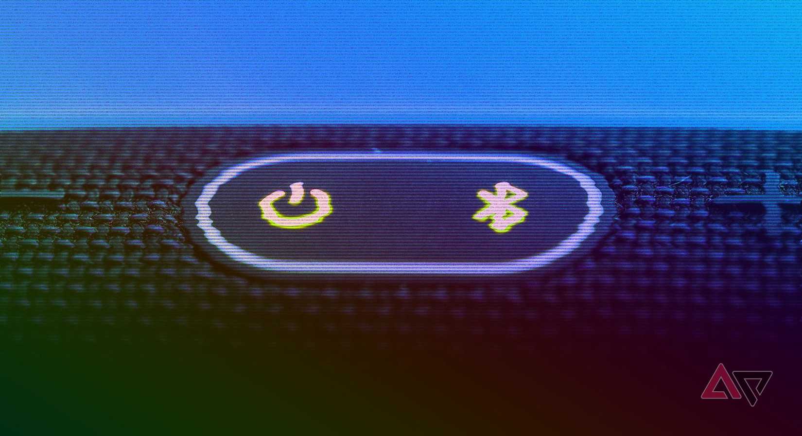 power and bluetooth icons on a dark object