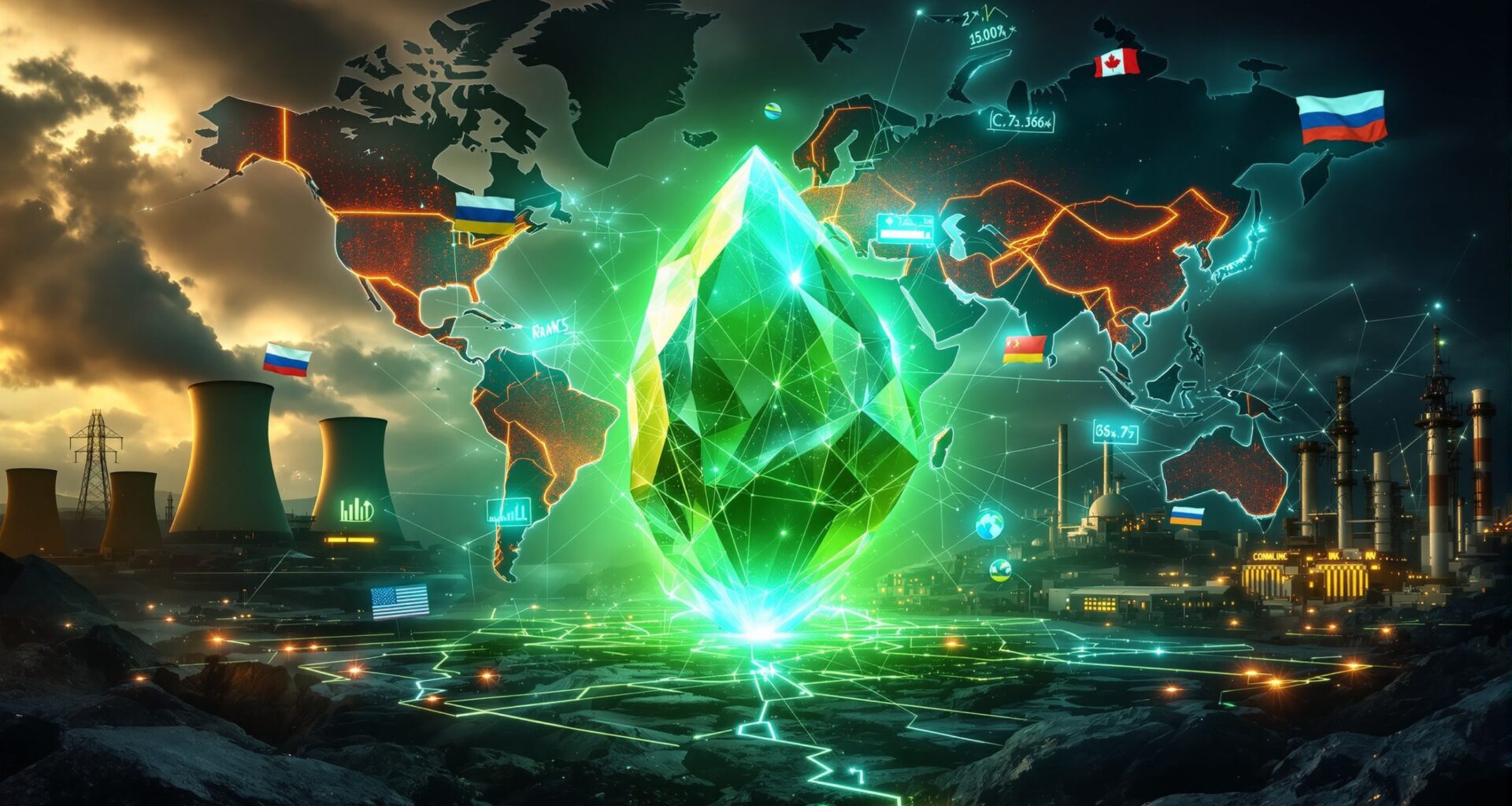 Geopolitical impact on uranium markets visualized.