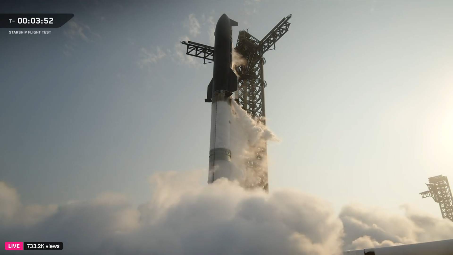 SpaceX's Starship Flight 9 megarocket ready to launch on a test flight.