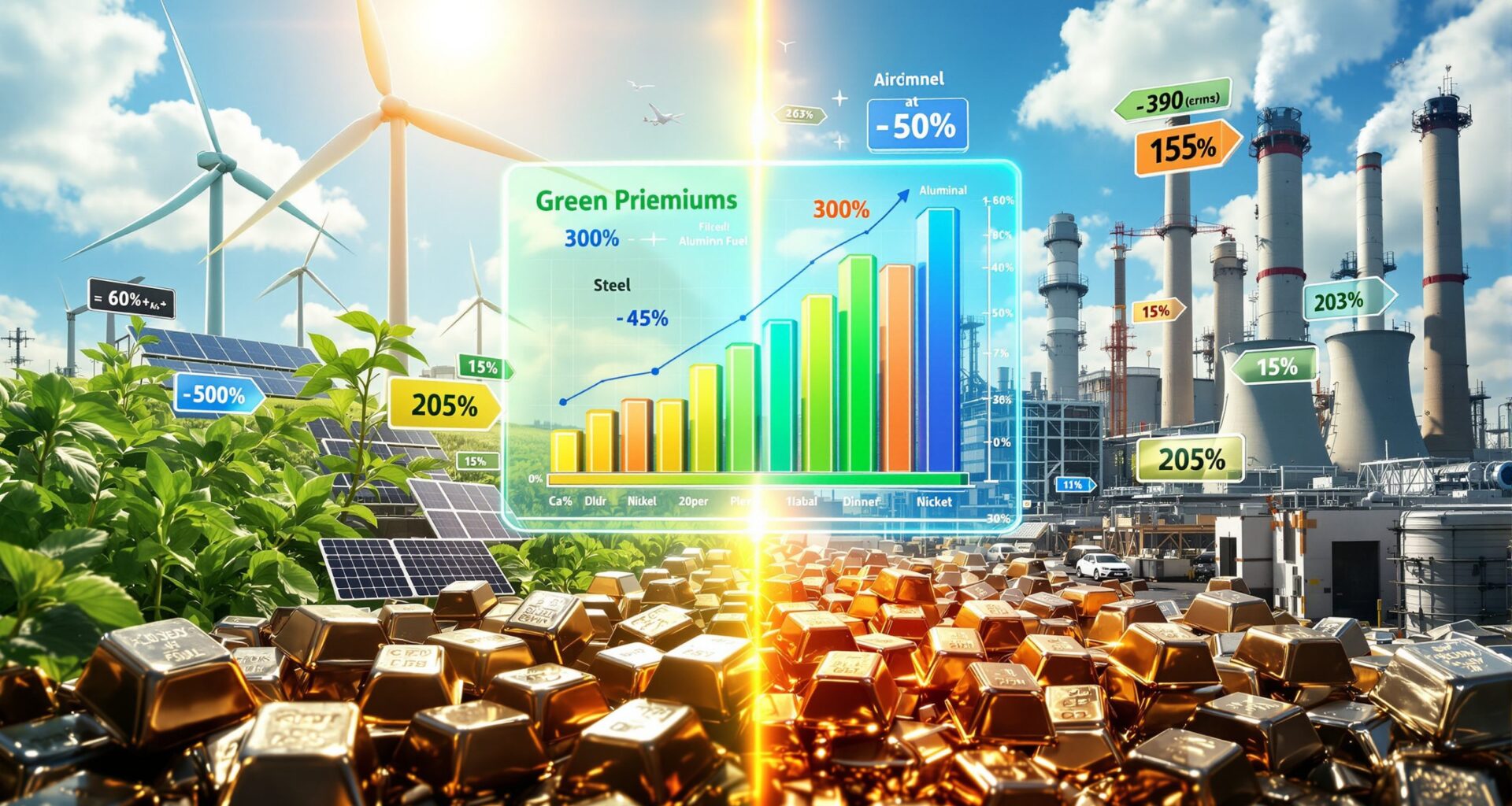 Green premiums and renewable energy costs comparison.