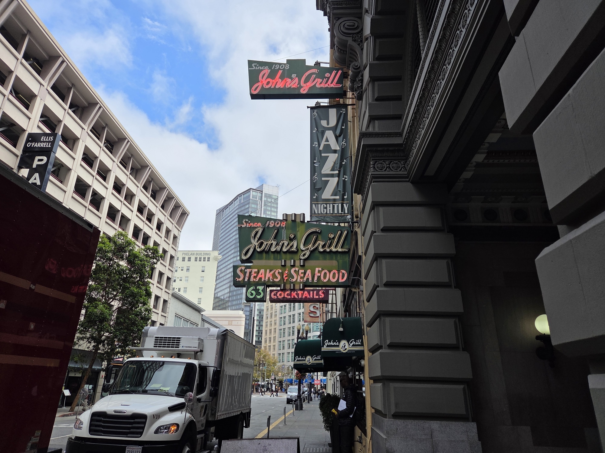 John's Grill sign shot by Galaxy s25 Plus