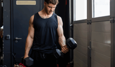 A man performing dumbbell bicep curls
