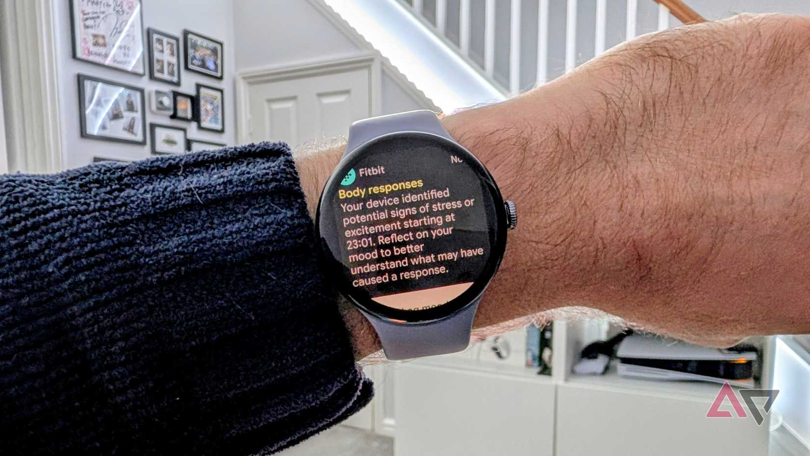 A Fitbit Body Response notification on the Pixel Watch 4