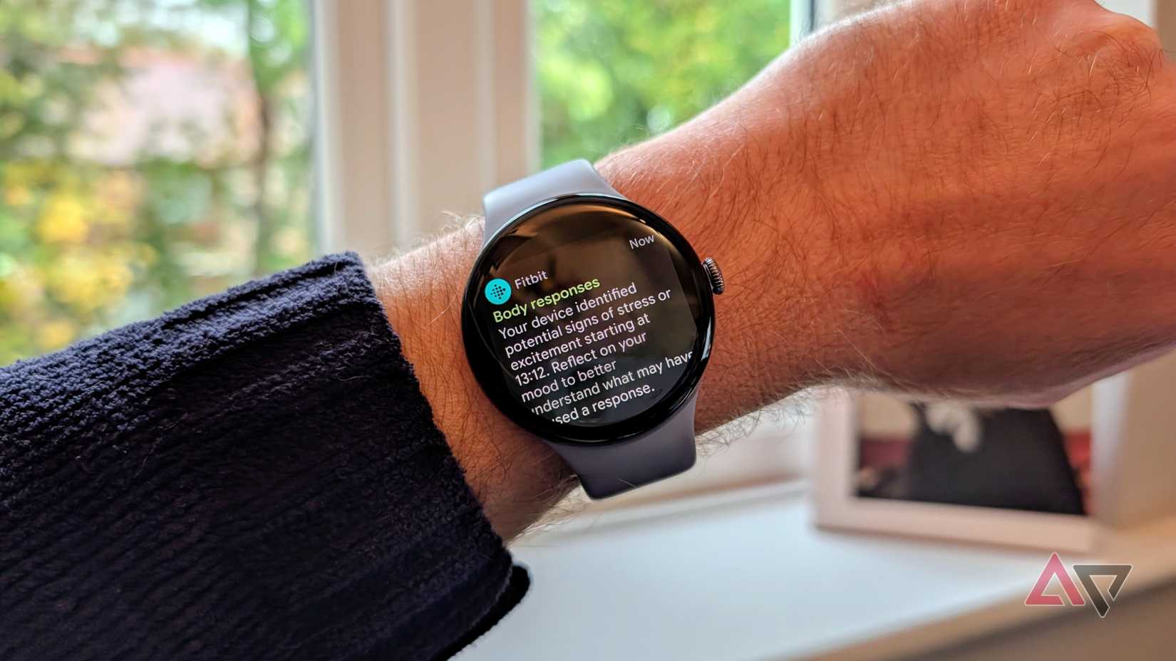A Fitbit Body Response notification on the Pixel Watch 4