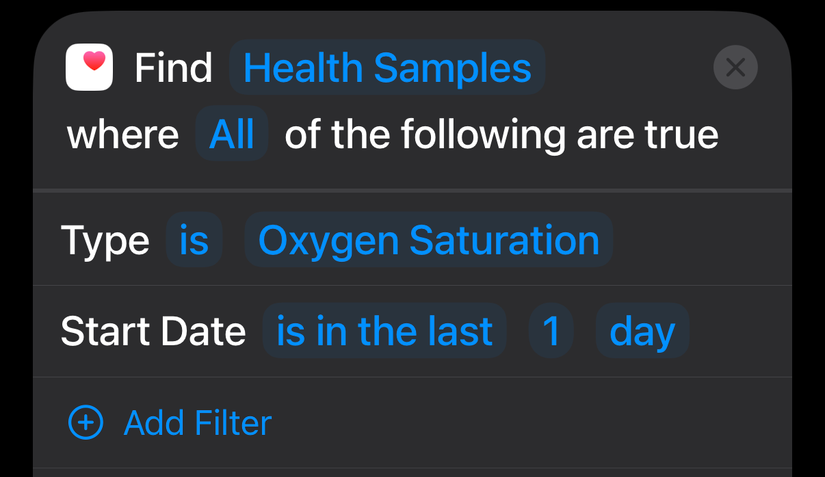 Get logged health samples using Shortcuts for iPhone.