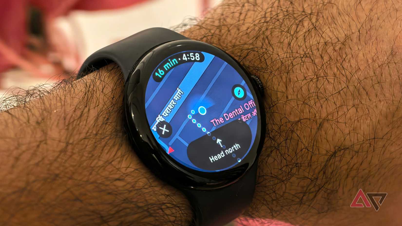 Google Maps on a Pixel Watch running Wear OS 6