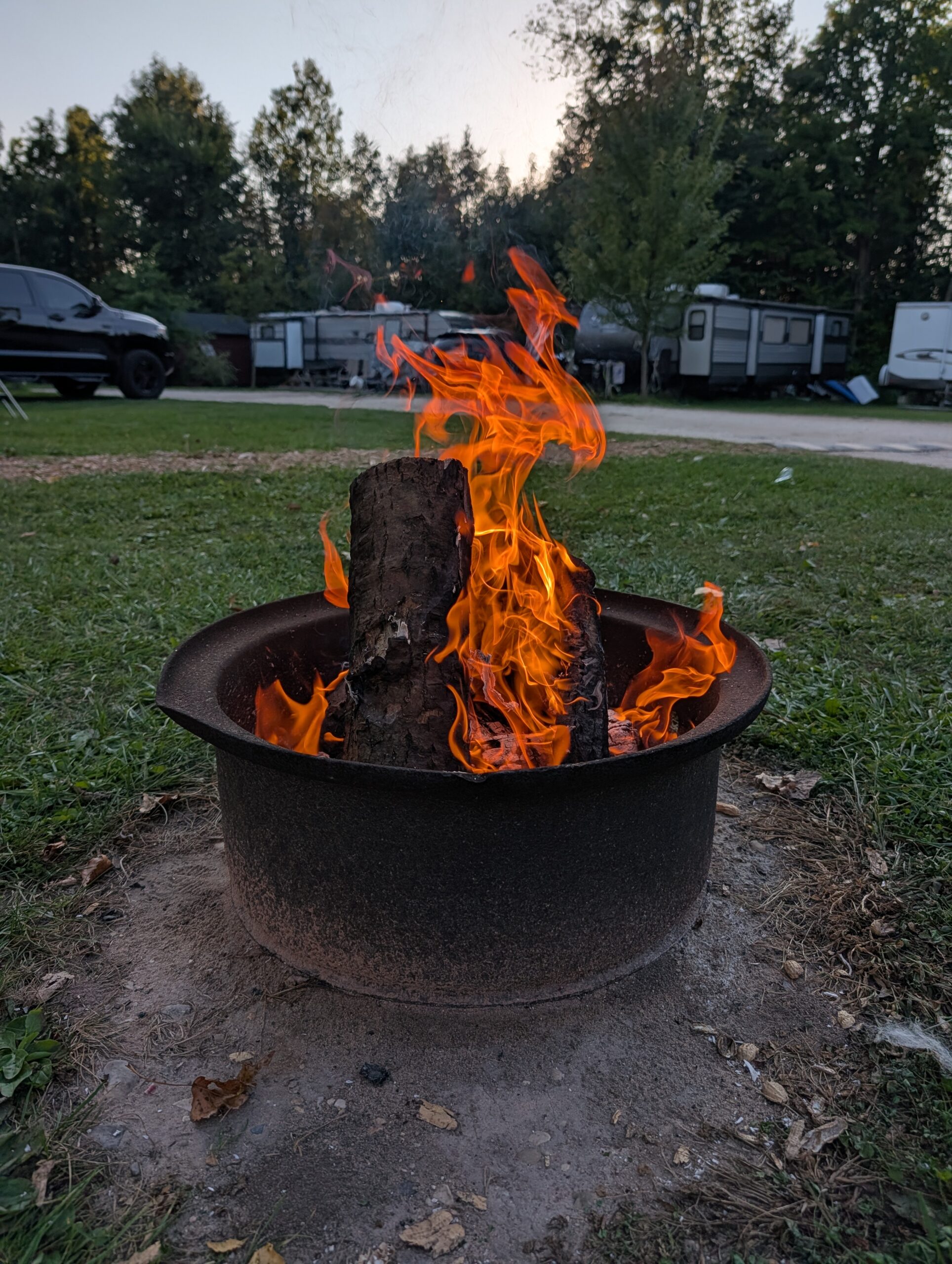 Photo of a campfire, taken with the Pixel 10 Pro.