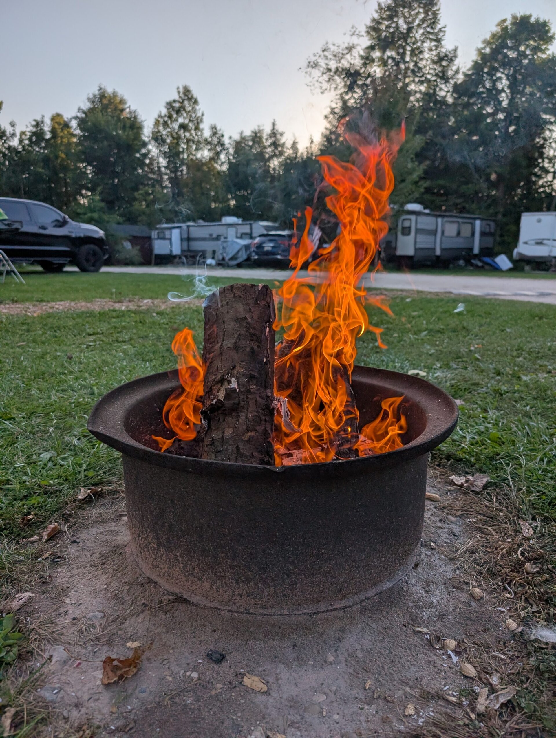 Photo of a campfire, taken with the Pixel 9 Pro.