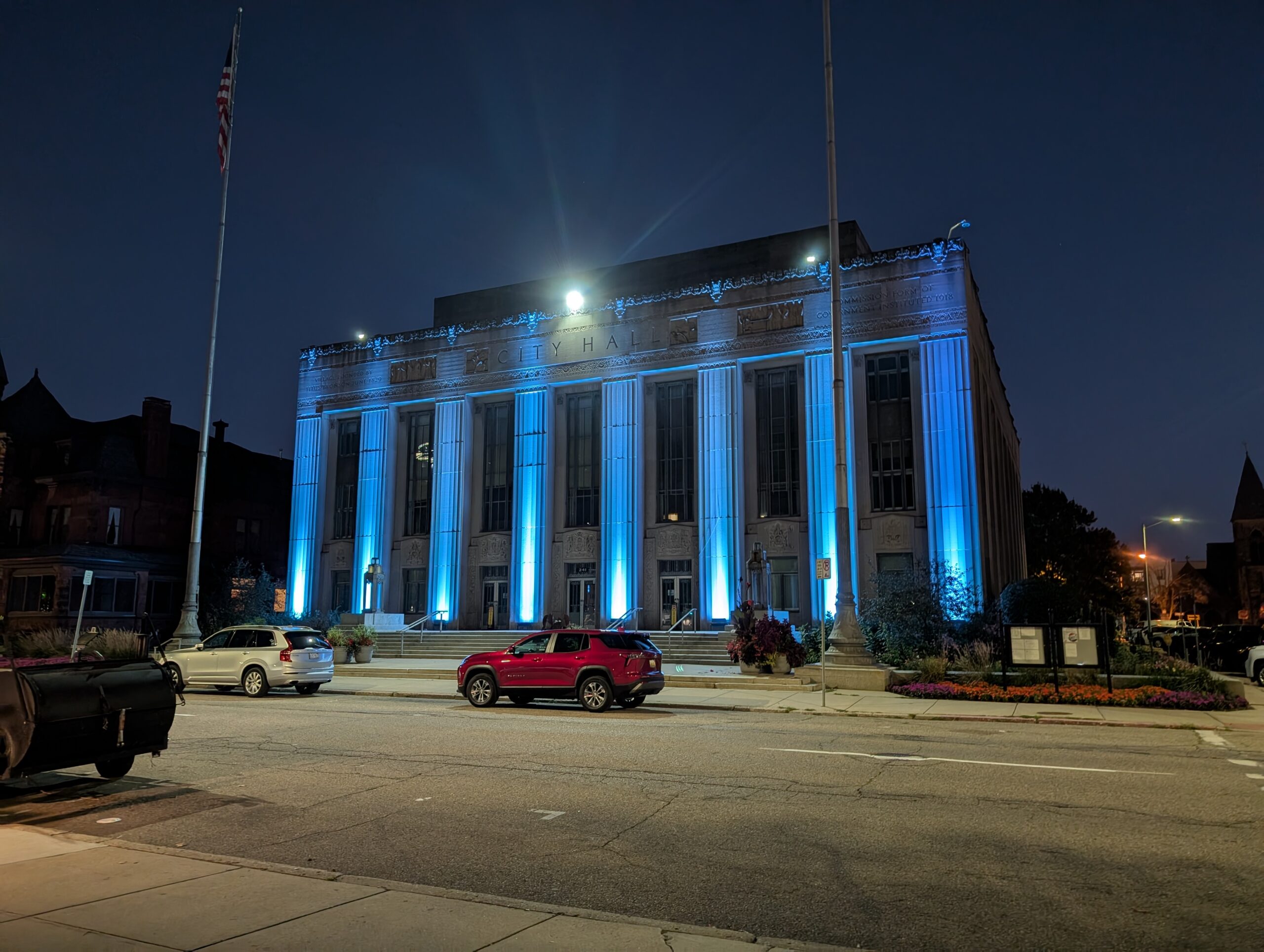 A photo of Kalamazoo City Hall, taken with the Pixel 9 Pro.