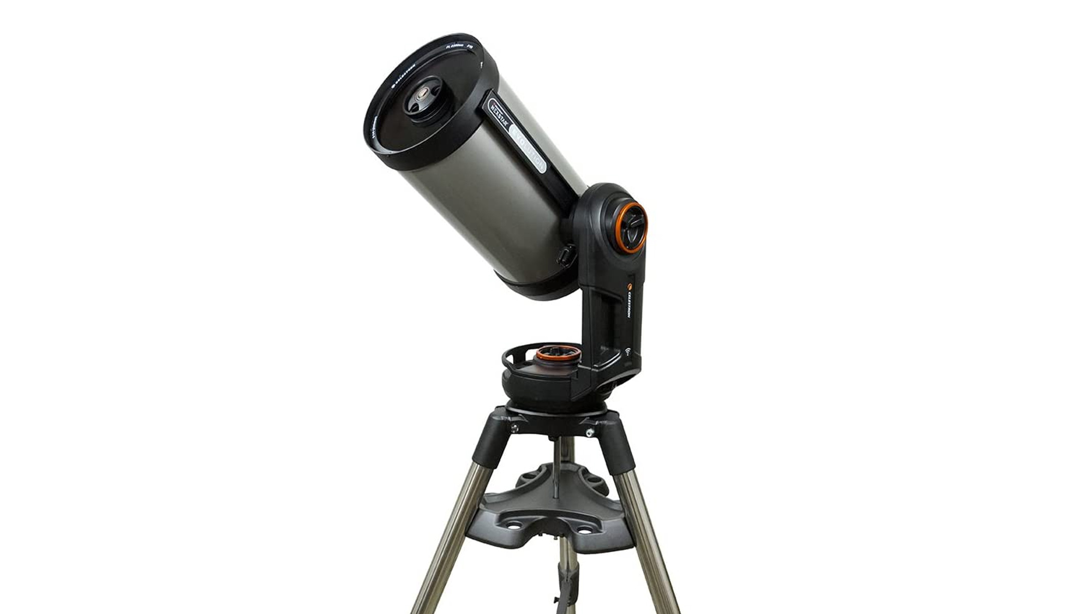 Celestron nexstar evolution 9.25-inch telescope on a white background