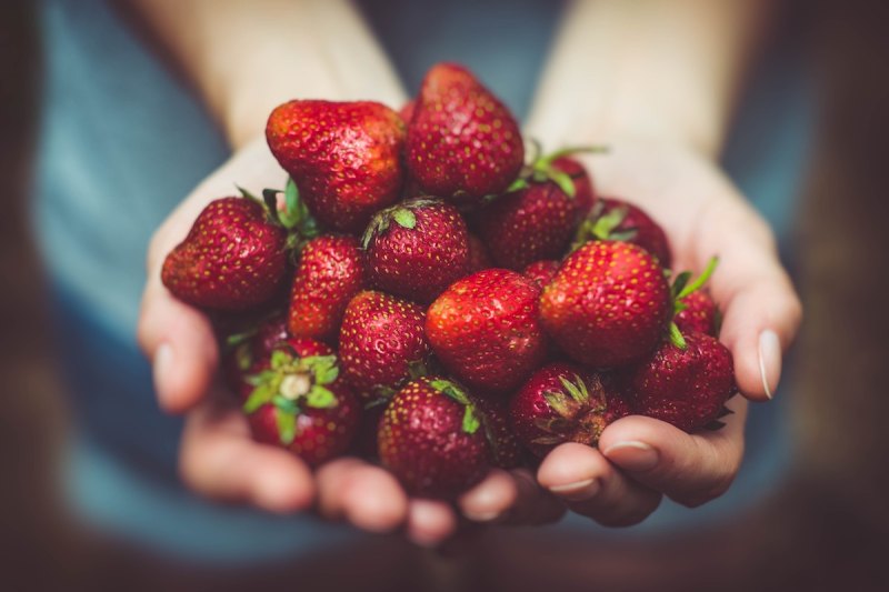 A handful of strawberries